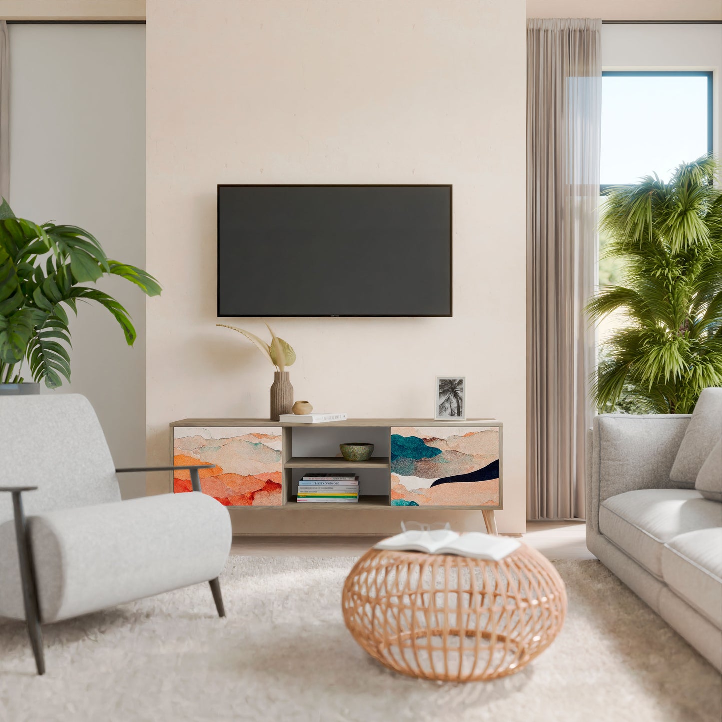 ABSTRACT LANDSCAPE Mobile TV a 2 ante in effetto rovere