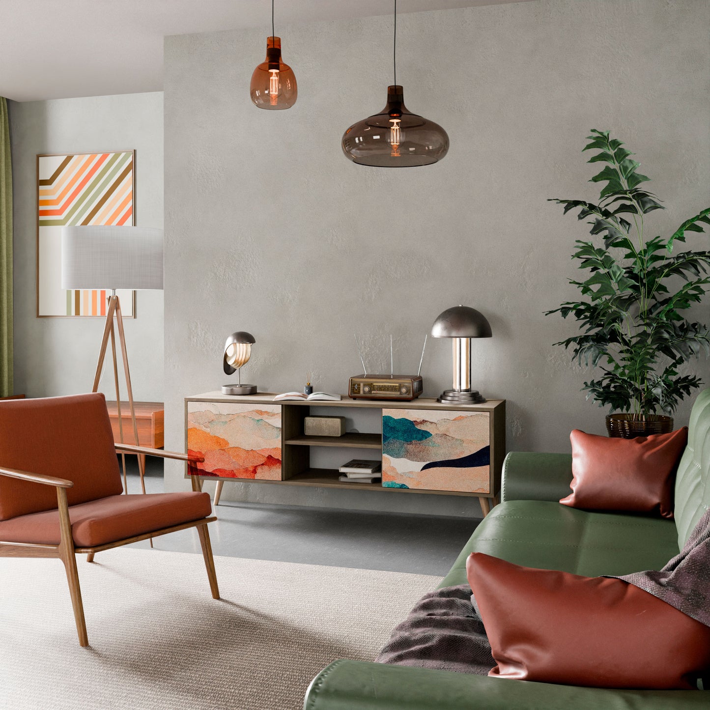 ABSTRACT LANDSCAPE Mobile TV a 2 ante in effetto rovere