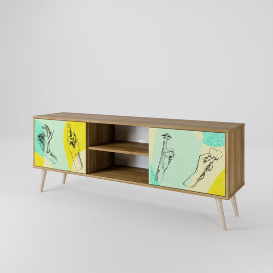 BODY LANGUAGE 2-Door TV Stand in Oak Effect
