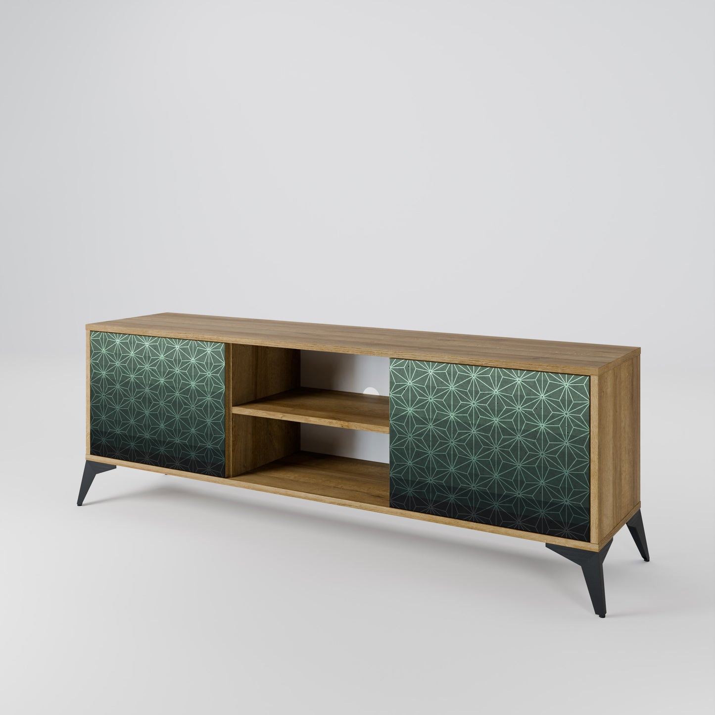 Mobile TV ORNAMENTAL GLIMMER a 2 ante in effetto rovere