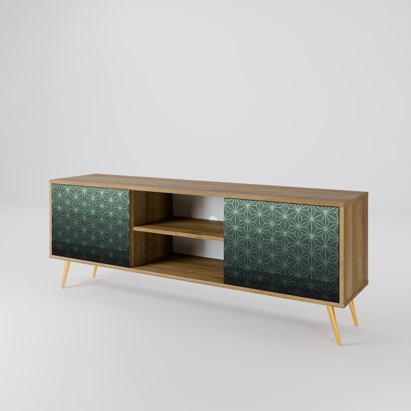 Mobile TV ORNAMENTAL GLIMMER a 2 ante in effetto rovere