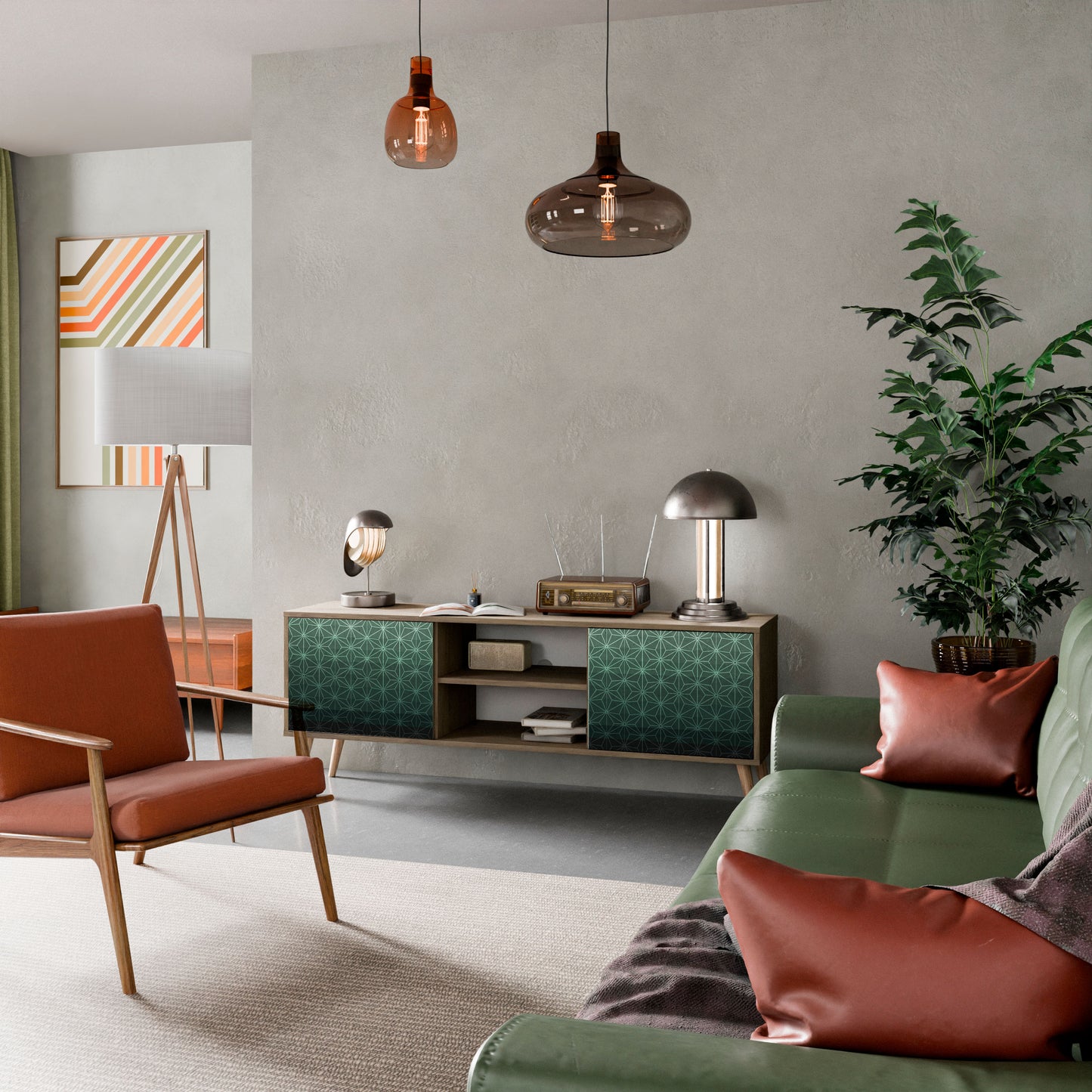 Mobile TV ORNAMENTAL GLIMMER a 2 ante in effetto rovere