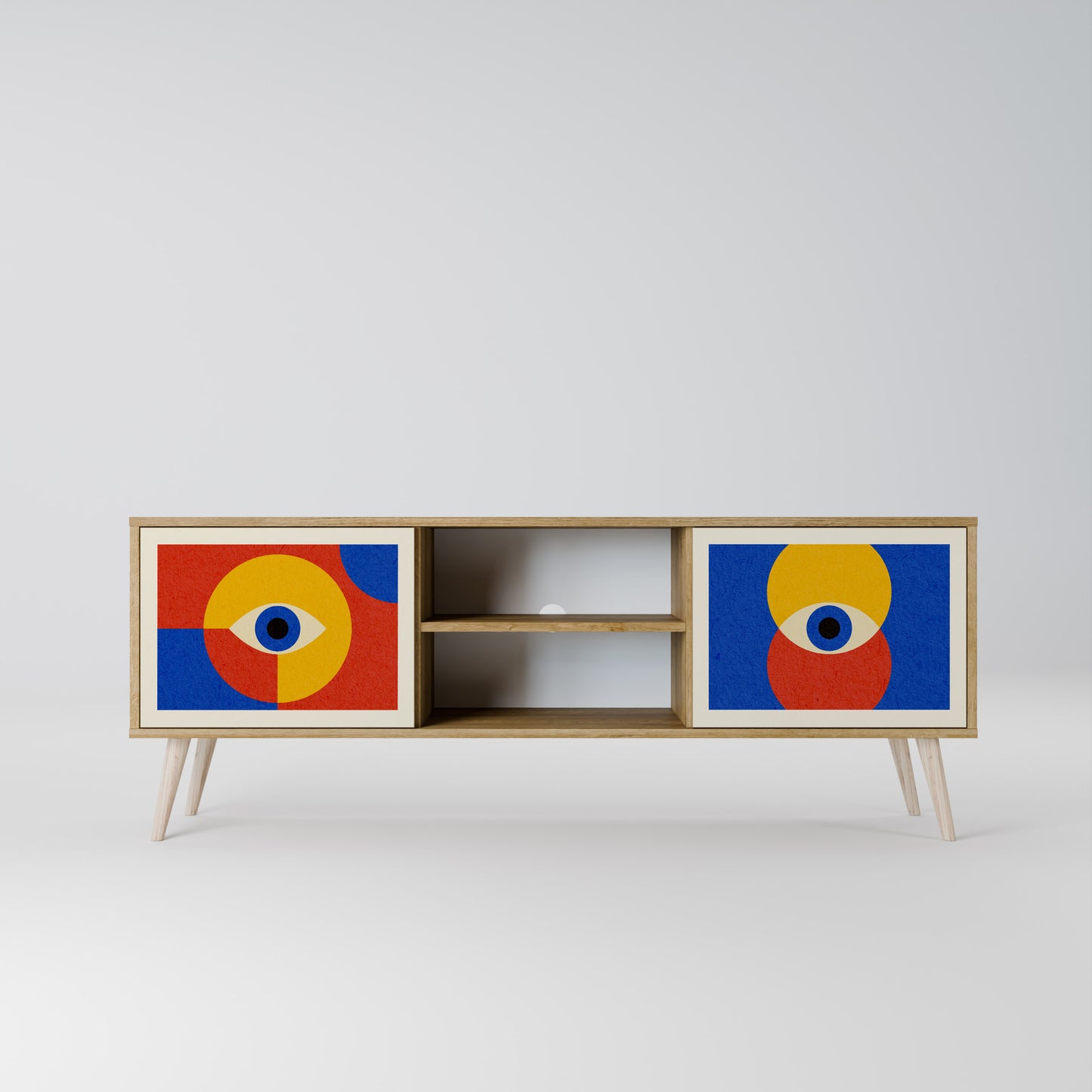 Mobile TV GEOMETRIC EYES a 2 ante in effetto rovere