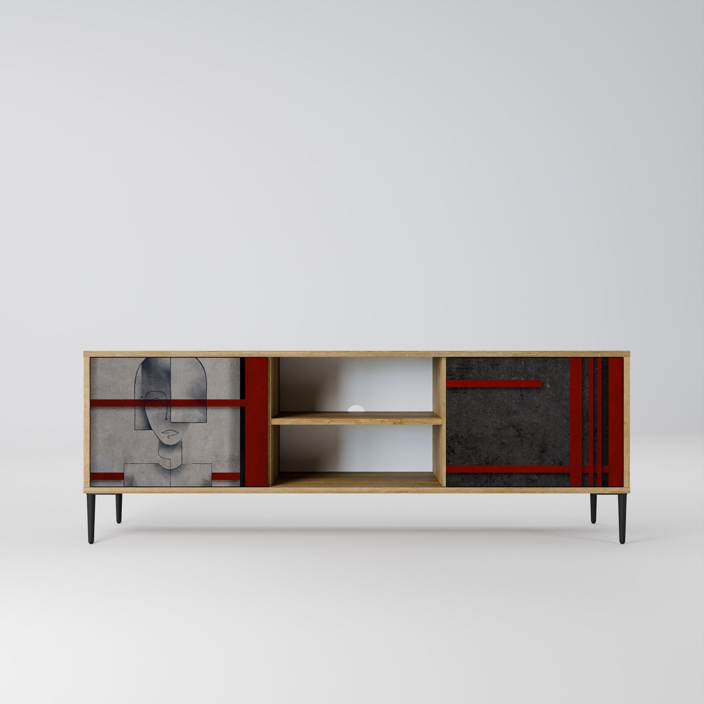 Mobile TV a 2 ante GRAY FIGURES in effetto rovere
