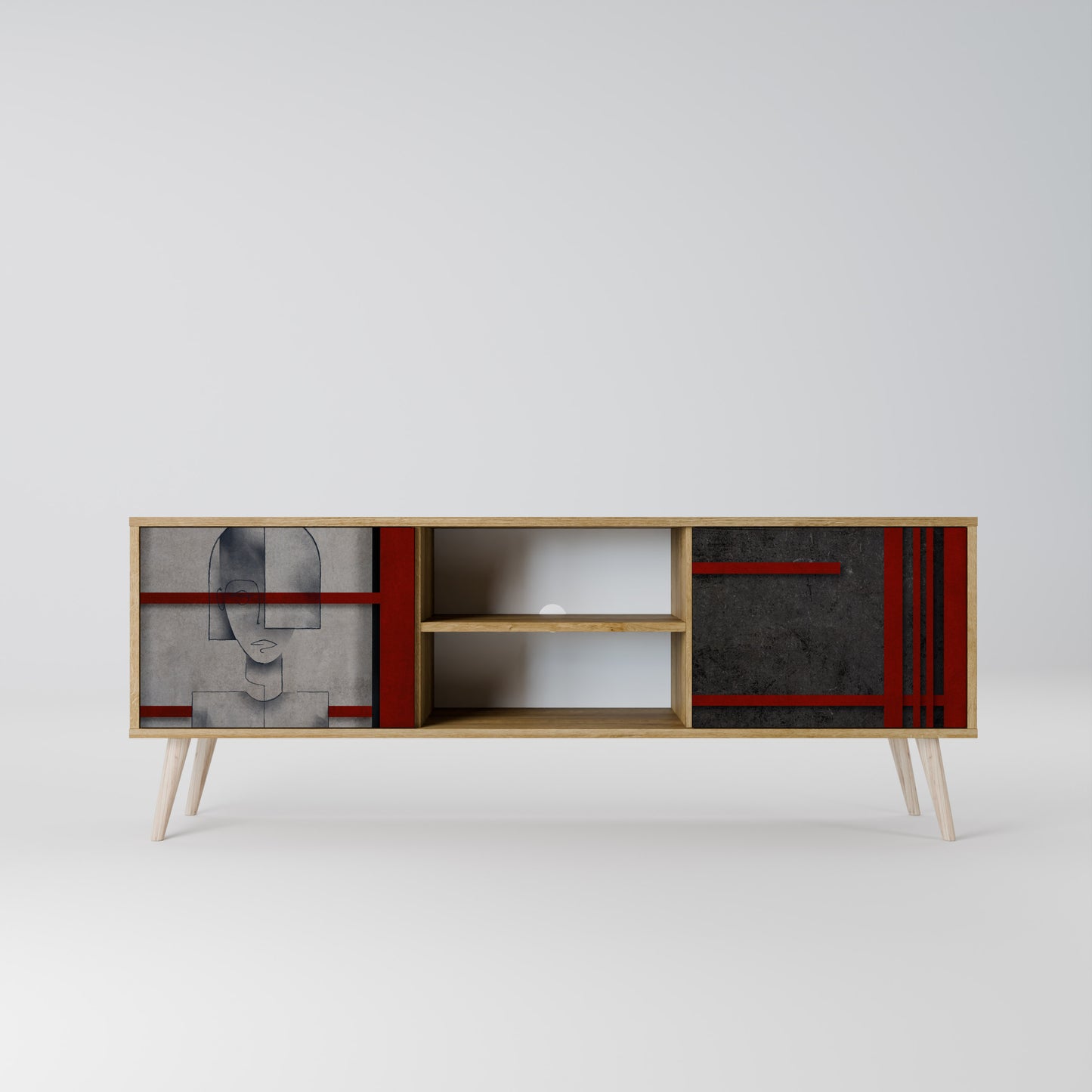 Mobile TV a 2 ante GRAY FIGURES in effetto rovere