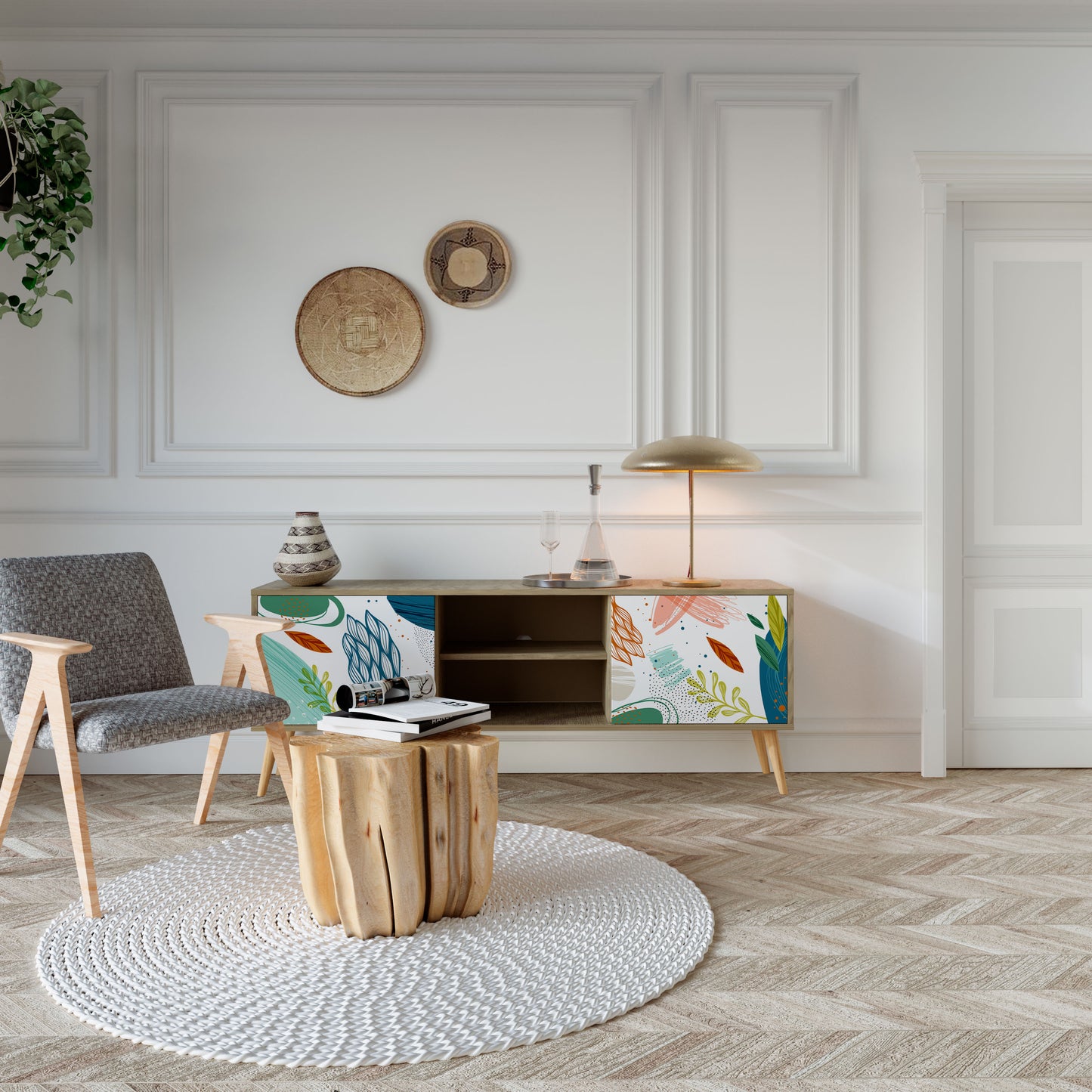 Mobile TV BOTANICAL HURRICANE a 2 ante in effetto rovere
