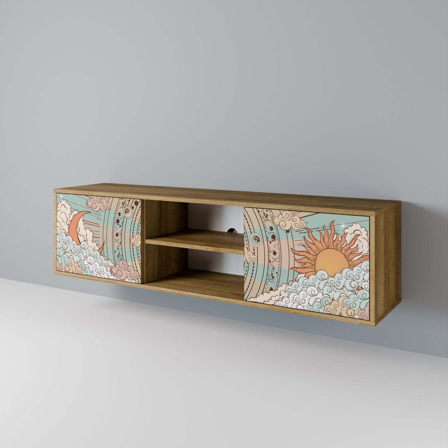 Mobile TV MYSTICAL STRUCTURE a 2 ante effetto rovere
