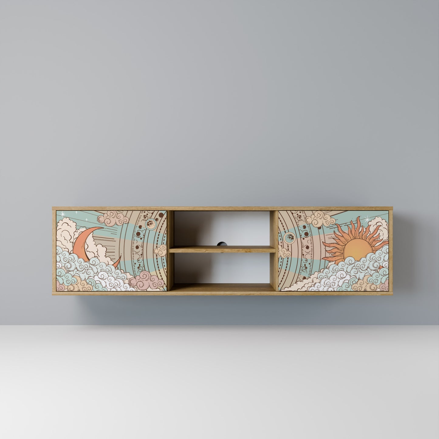 Mobile TV MYSTICAL STRUCTURE a 2 ante effetto rovere