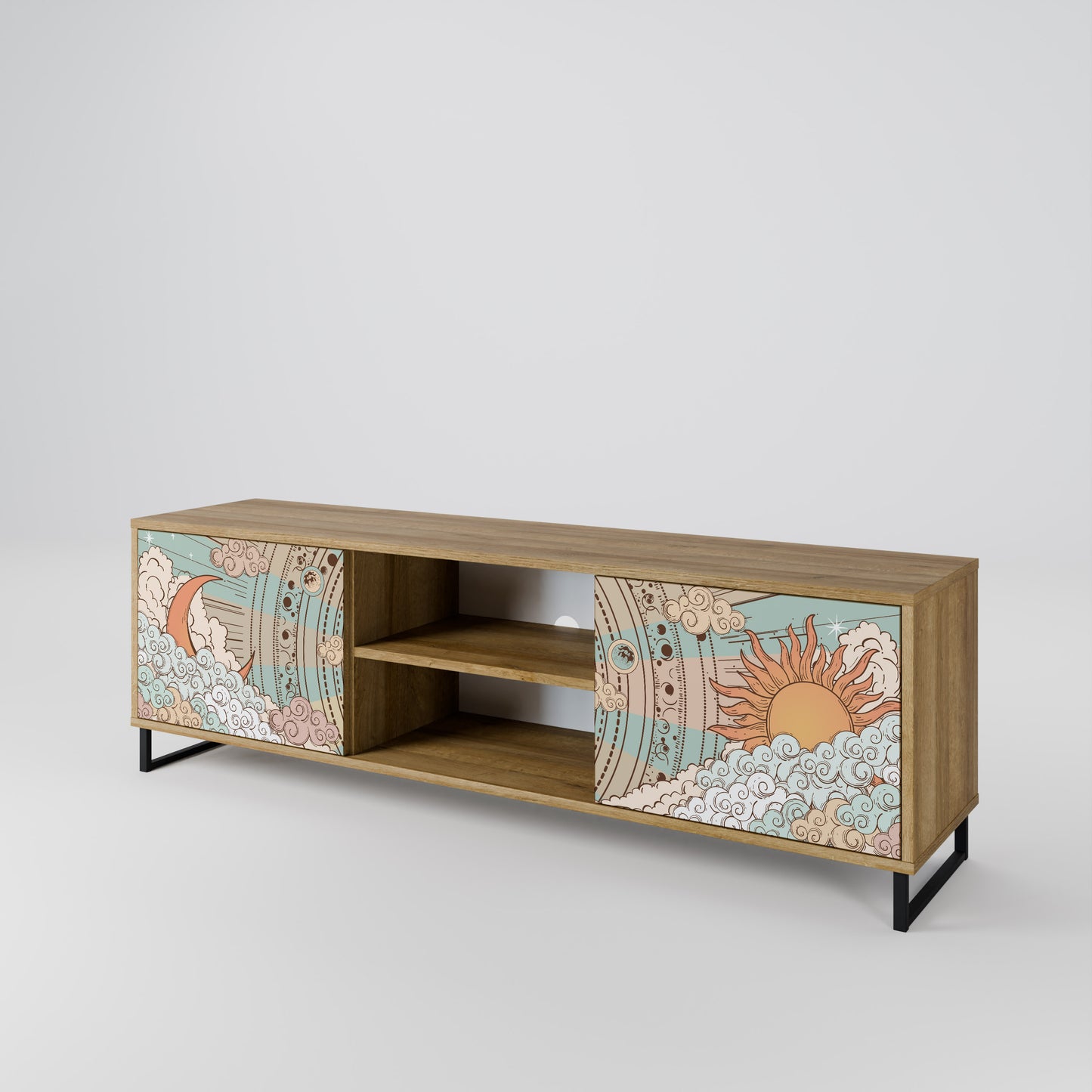 Mobile TV MYSTICAL STRUCTURE a 2 ante effetto rovere
