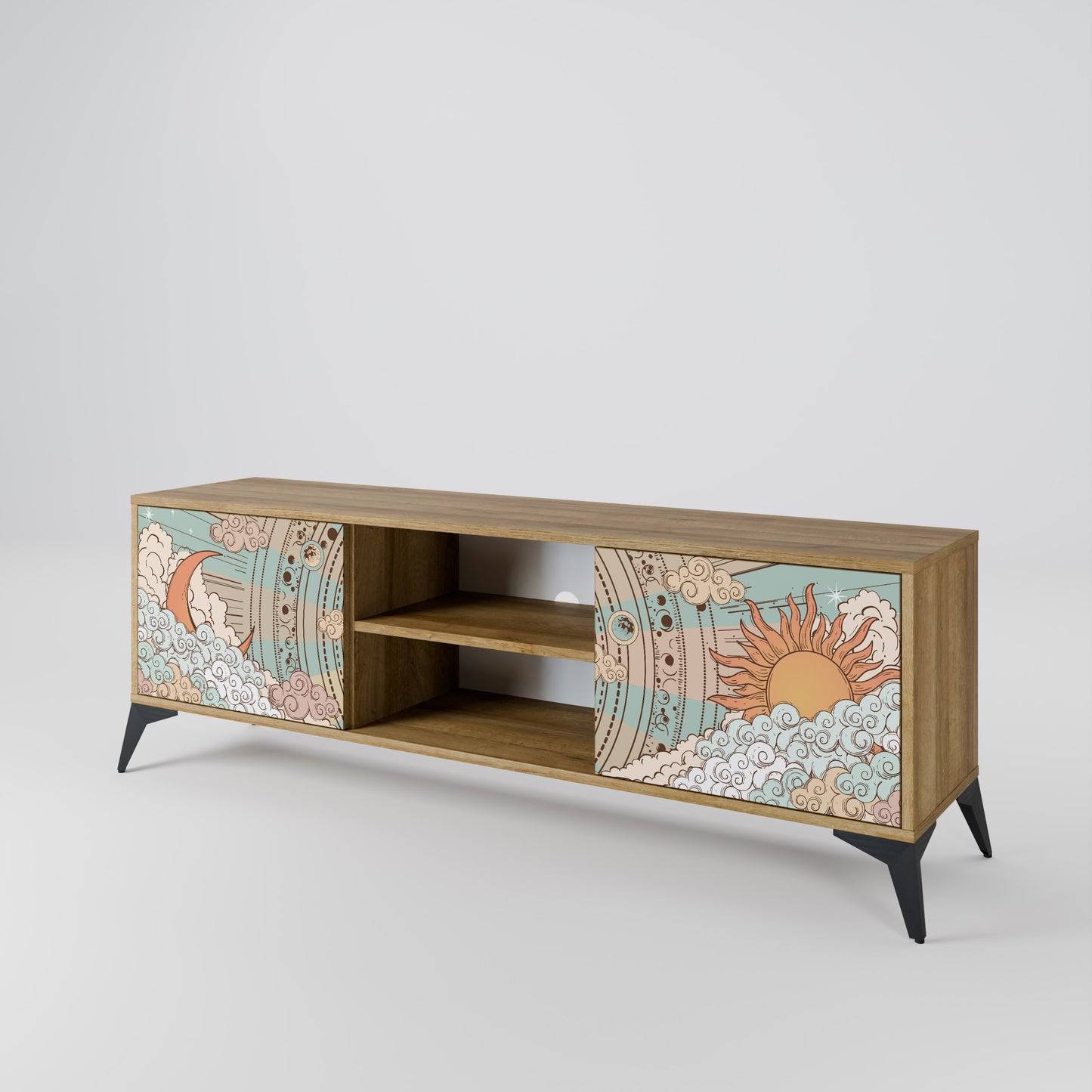 Mobile TV MYSTICAL STRUCTURE a 2 ante effetto rovere