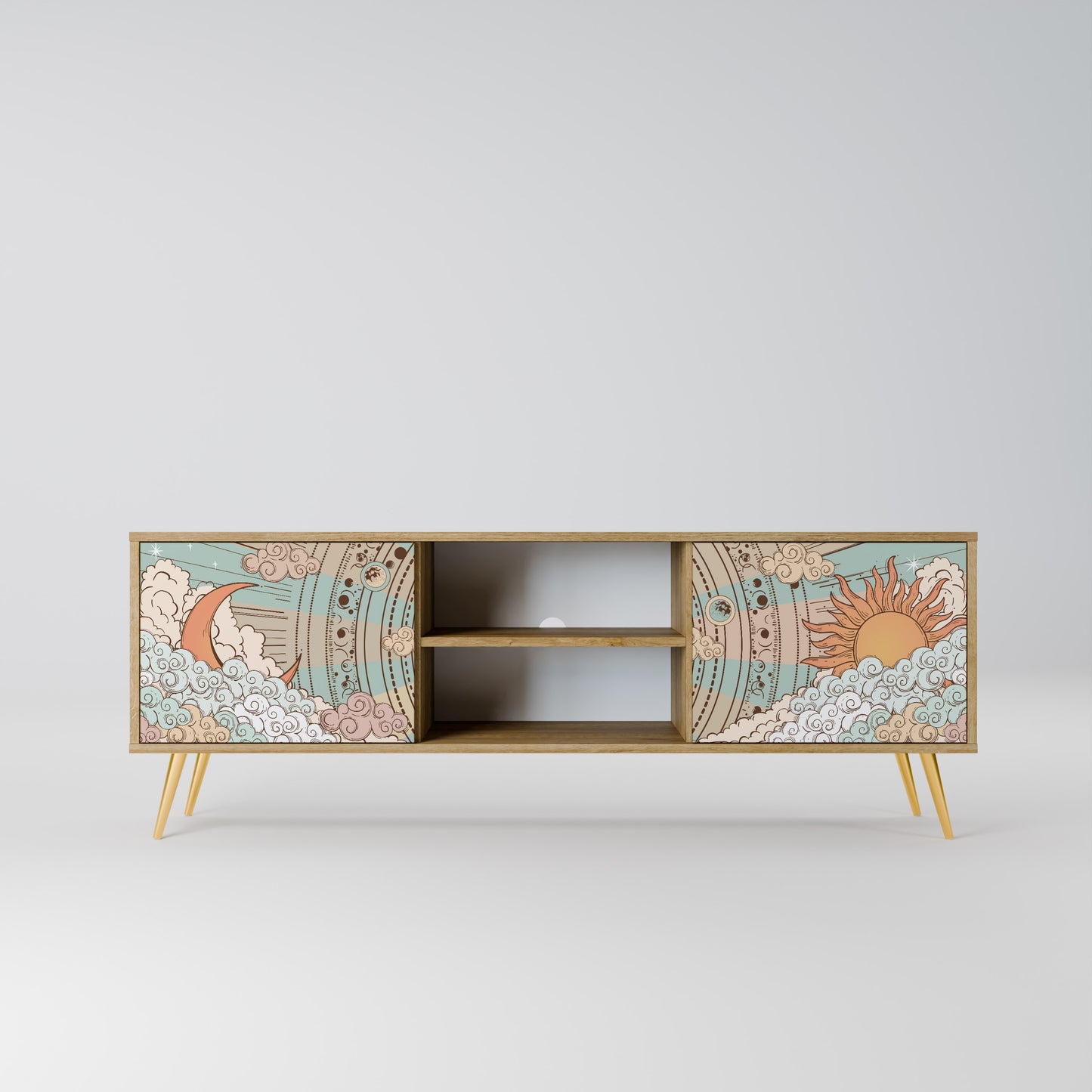 Mobile TV MYSTICAL STRUCTURE a 2 ante effetto rovere
