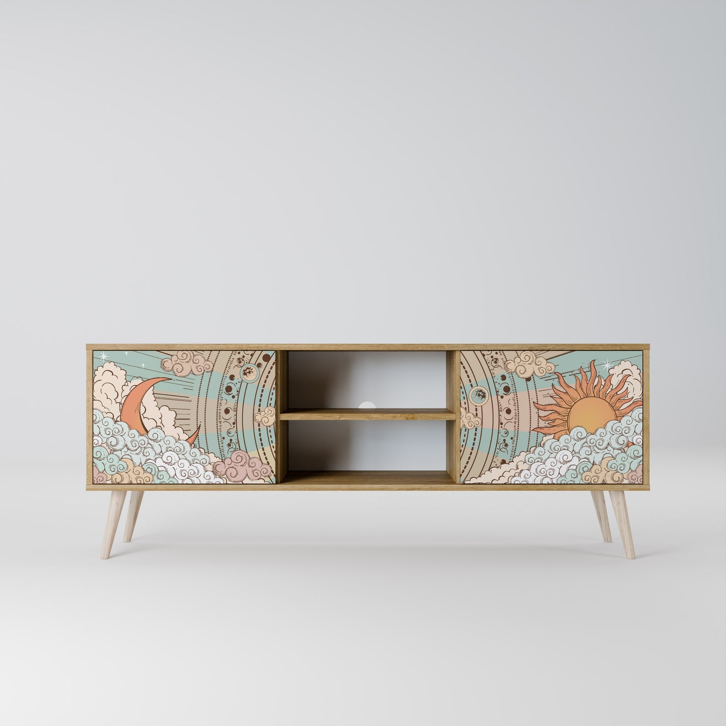 Mobile TV MYSTICAL STRUCTURE a 2 ante effetto rovere
