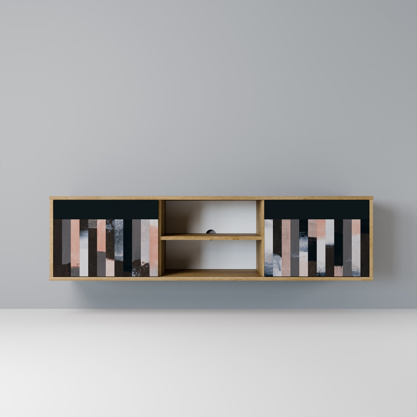 Mobile TV a 2 ante COLLAGE OF RECTANGLES in effetto rovere