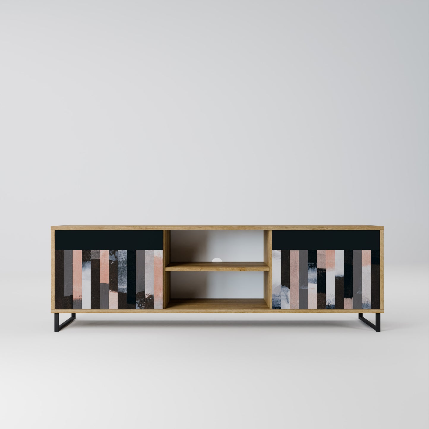 Mobile TV a 2 ante COLLAGE OF RECTANGLES in effetto rovere