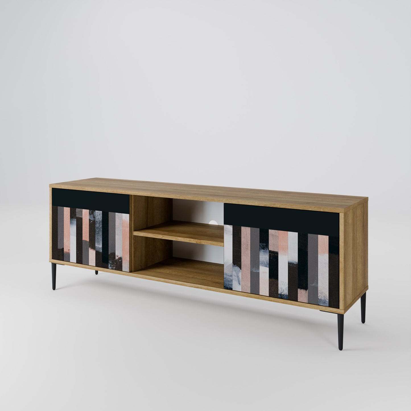 Mobile TV a 2 ante COLLAGE OF RECTANGLES in effetto rovere