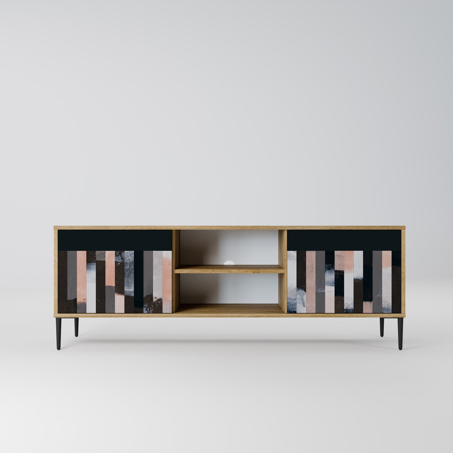 Mobile TV a 2 ante COLLAGE OF RECTANGLES in effetto rovere