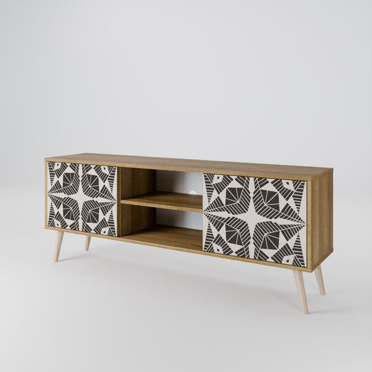 MONOCHROME NEXUS 2-Door TV Stand in Oak Effect