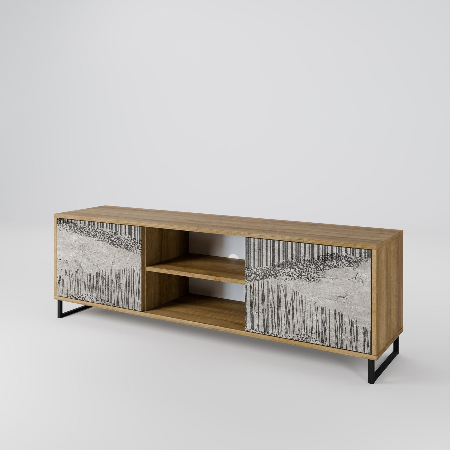 Mobile TV a 2 ante GRAIN LINES in effetto rovere