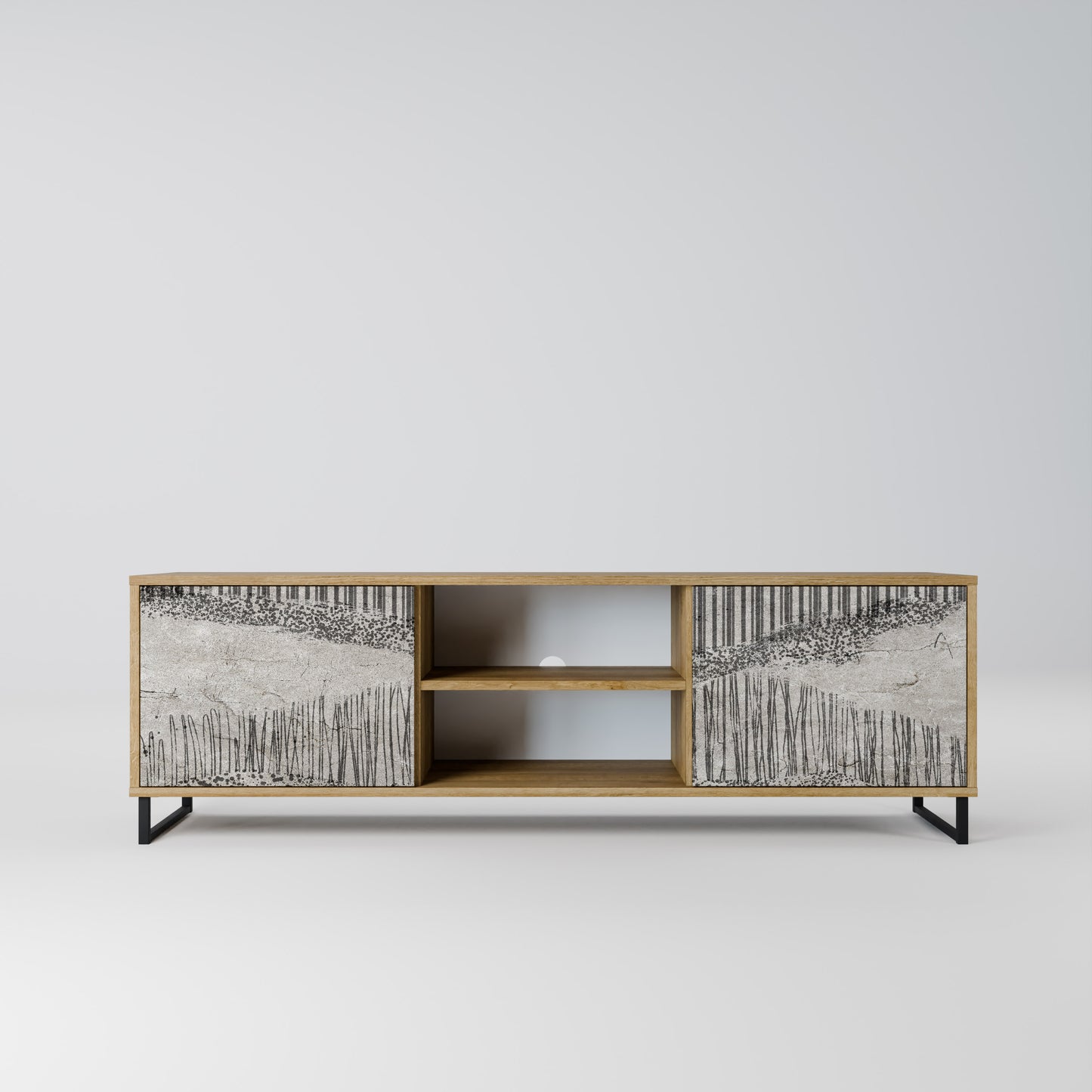 Mobile TV a 2 ante GRAIN LINES in effetto rovere