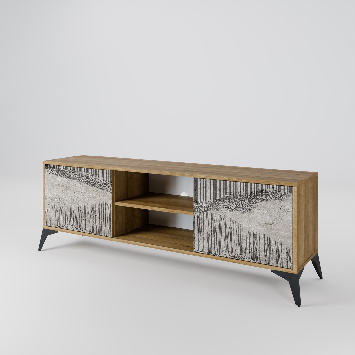 Mobile TV a 2 ante GRAIN LINES in effetto rovere