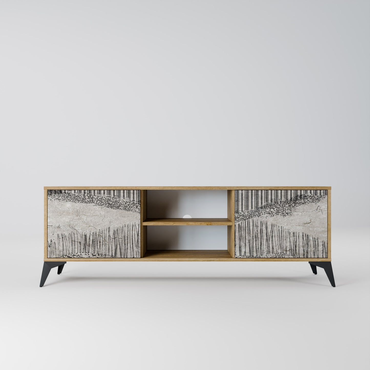 Mobile TV a 2 ante GRAIN LINES in effetto rovere