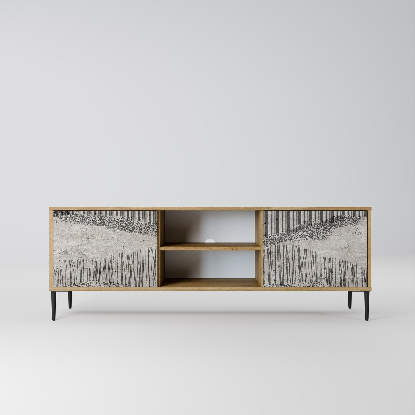 Mobile TV a 2 ante GRAIN LINES in effetto rovere