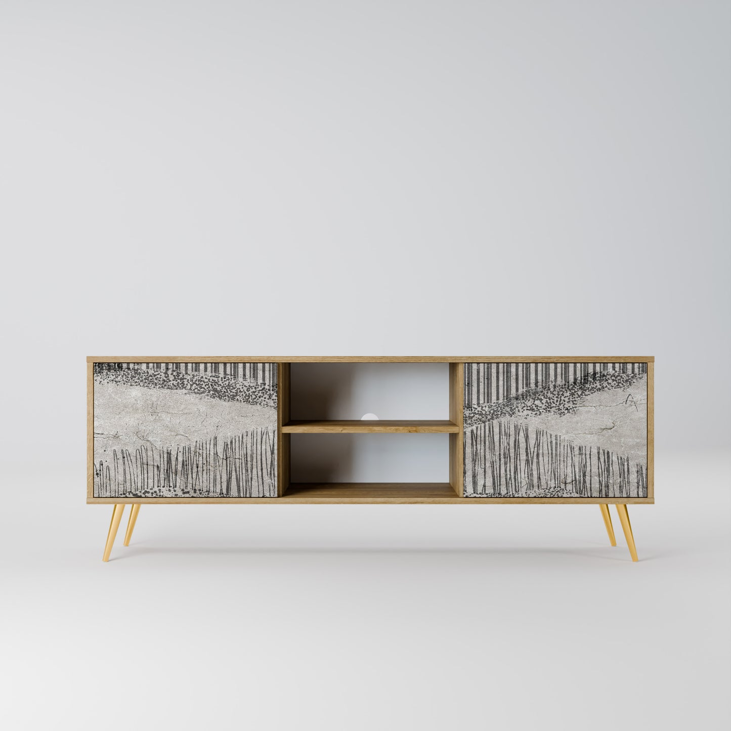 Mobile TV a 2 ante GRAIN LINES in effetto rovere