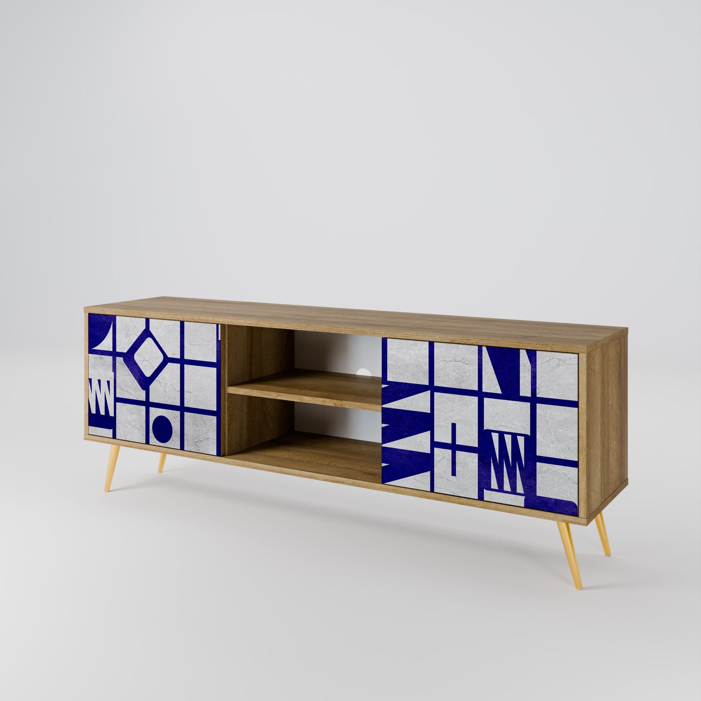 THE RIGHT PLACES 2-Door TV Stand in Oak Effect