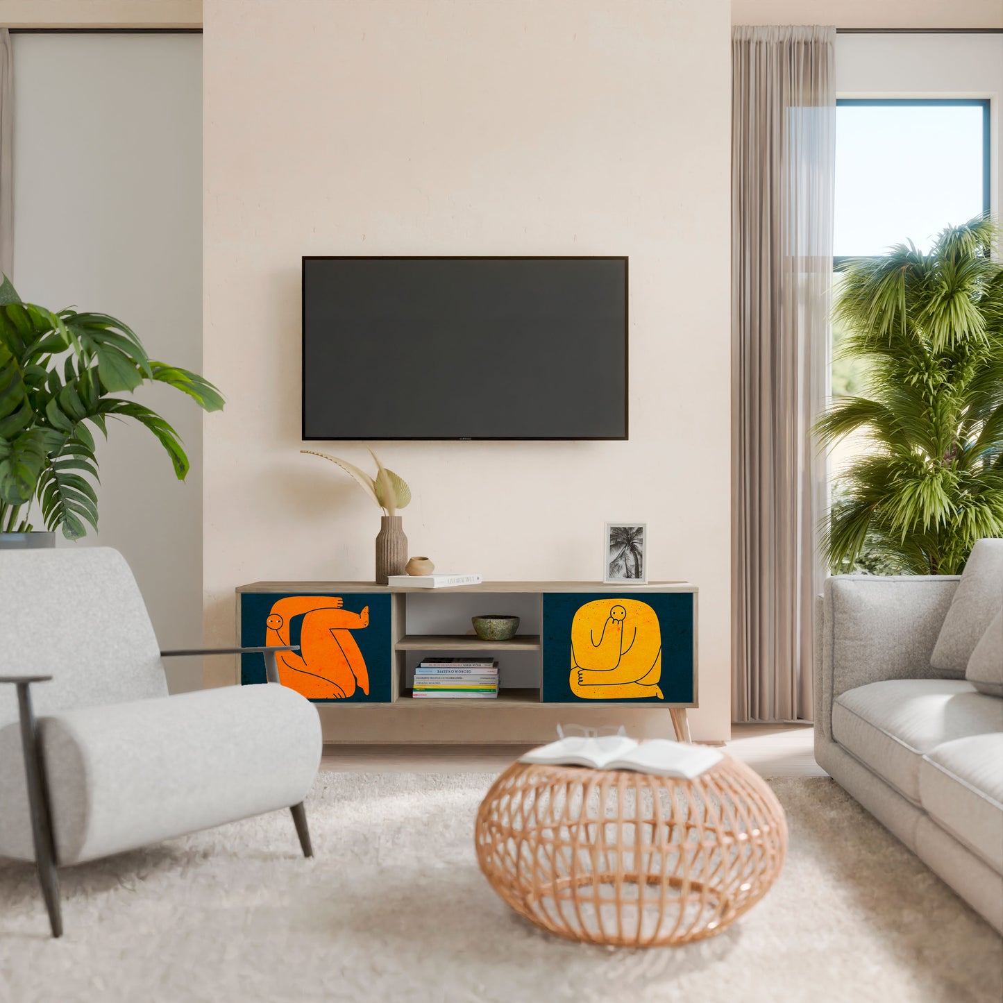 INSIEME MA SEPARATAMENTE Mobile TV a 2 ante in effetto rovere