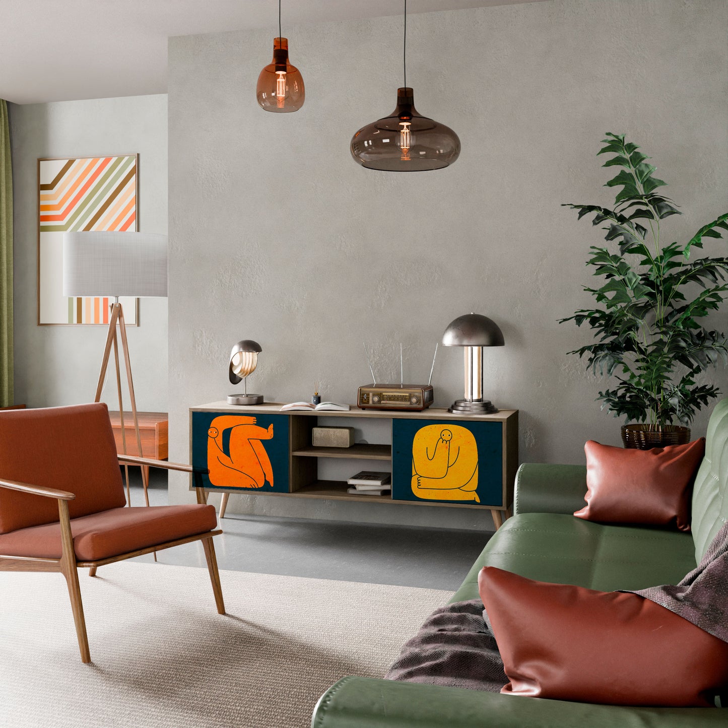 INSIEME MA SEPARATAMENTE Mobile TV a 2 ante in effetto rovere