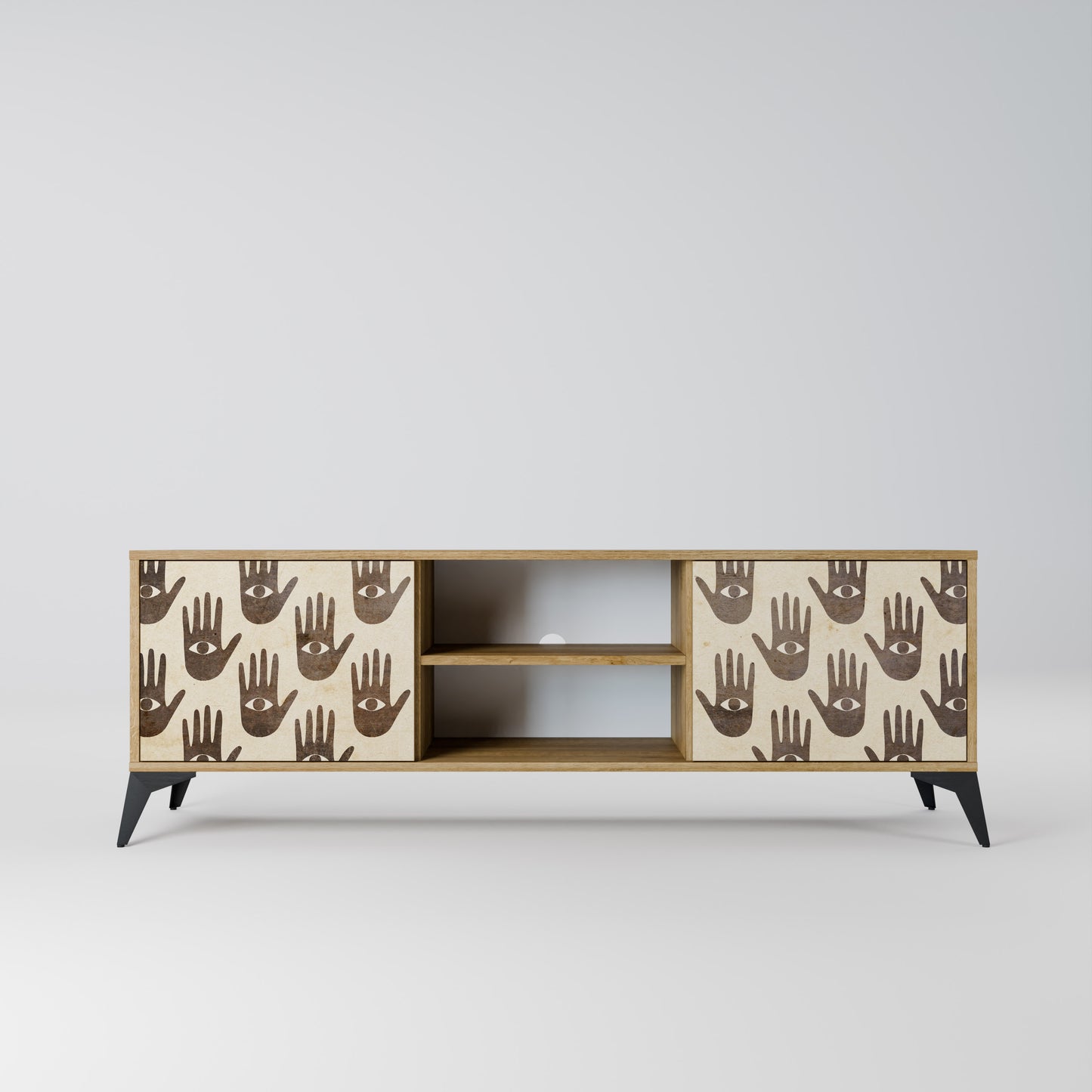 SEE MORE 2-Door TV Stand in Oak Effect