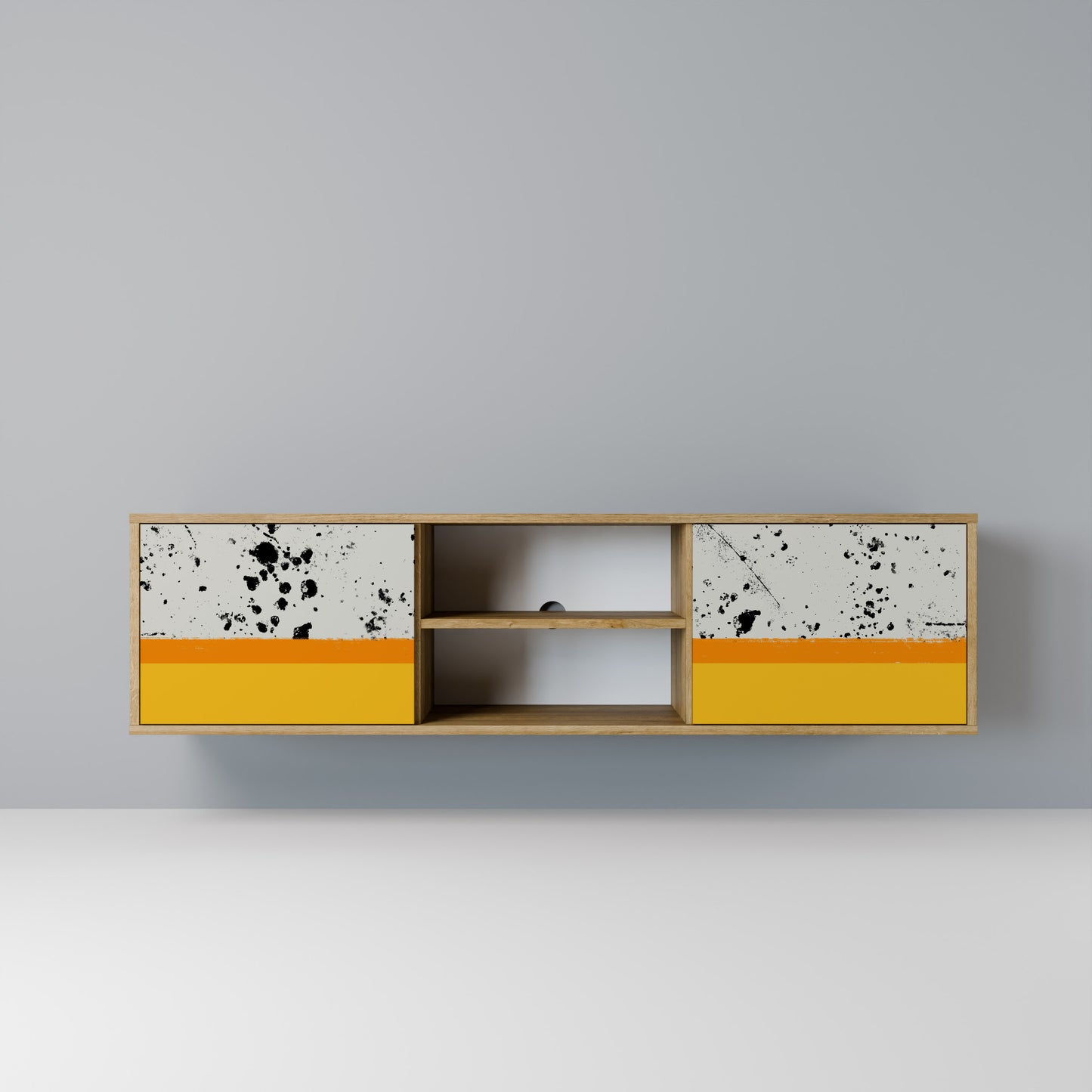 Mobile TV a 2 ante DYED BY ORANGE in effetto rovere