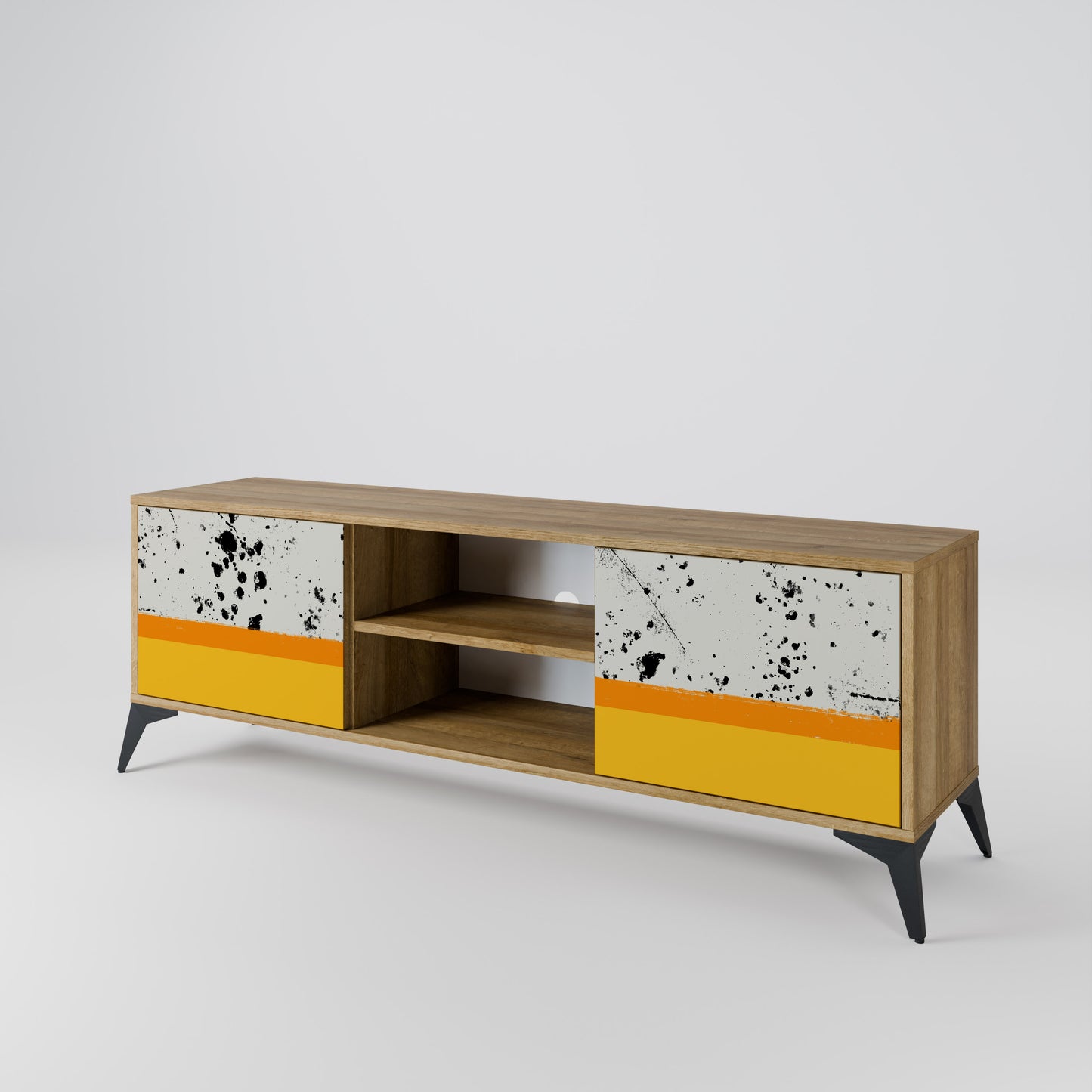 Mobile TV a 2 ante DYED BY ORANGE in effetto rovere