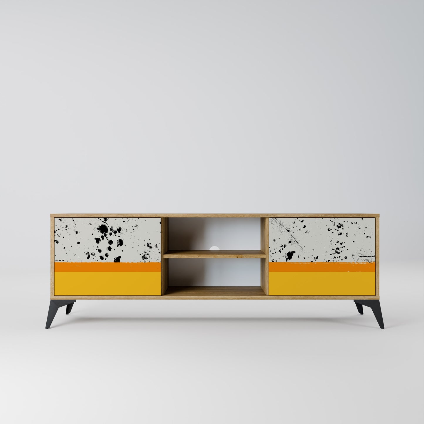 Mobile TV a 2 ante DYED BY ORANGE in effetto rovere