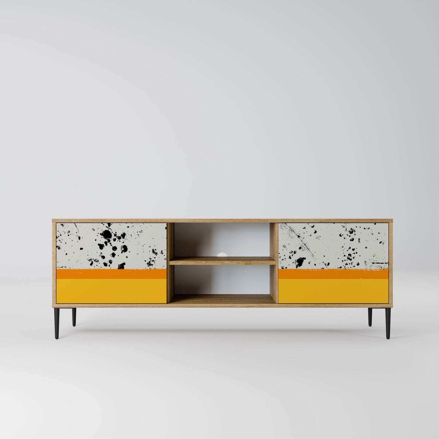 Mobile TV a 2 ante DYED BY ORANGE in effetto rovere