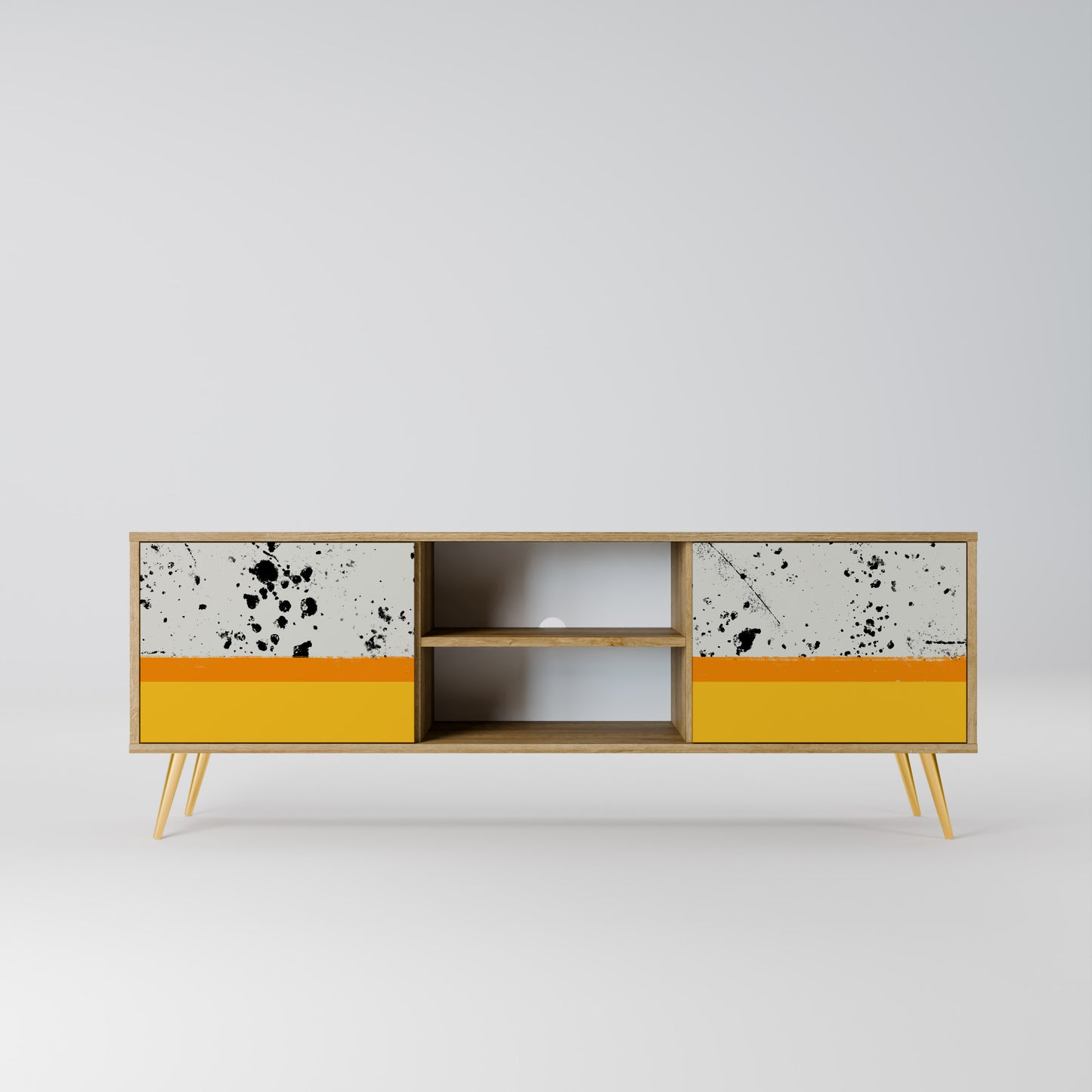 Mobile TV a 2 ante DYED BY ORANGE in effetto rovere