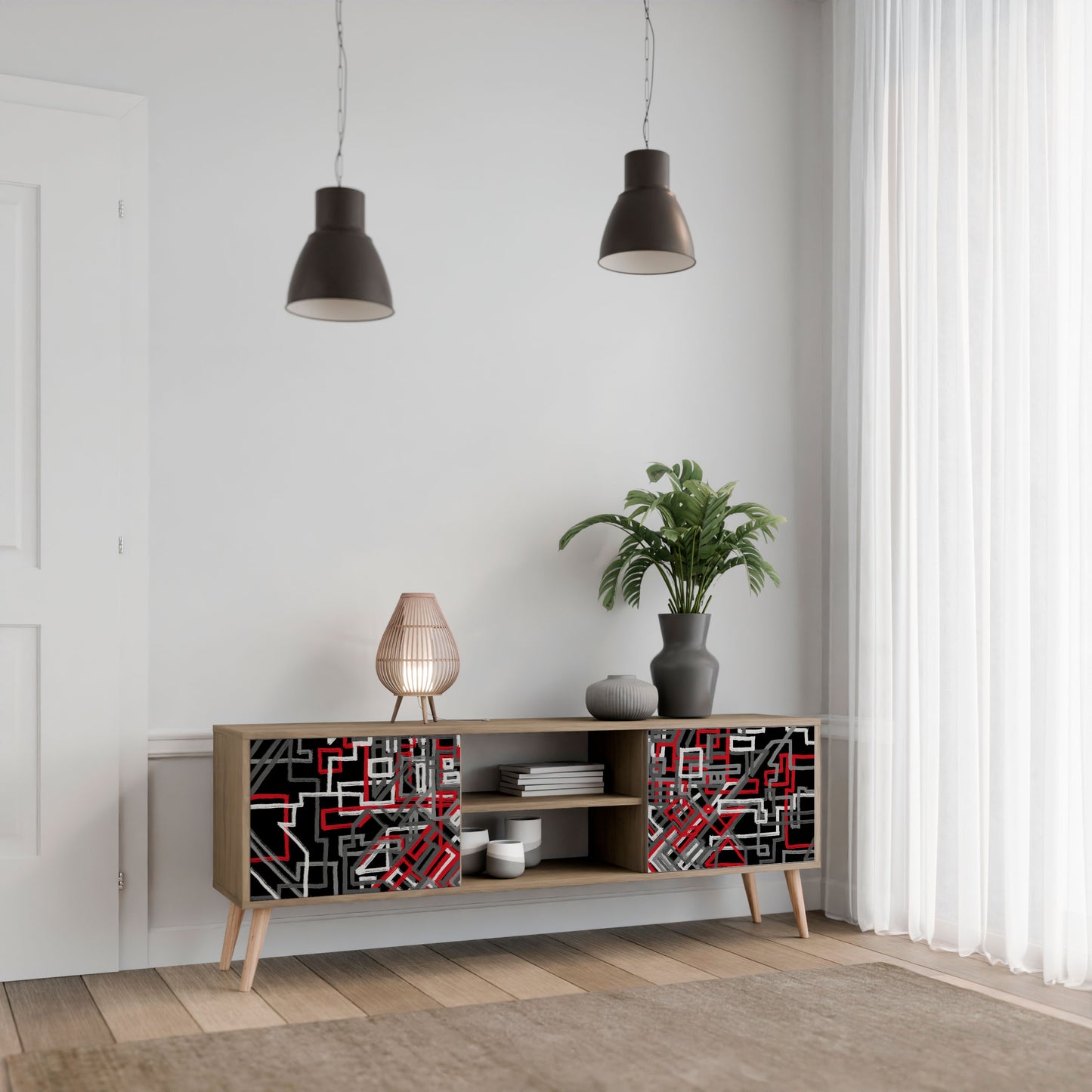 Mobile TV BROKEN LINES a 2 ante effetto rovere