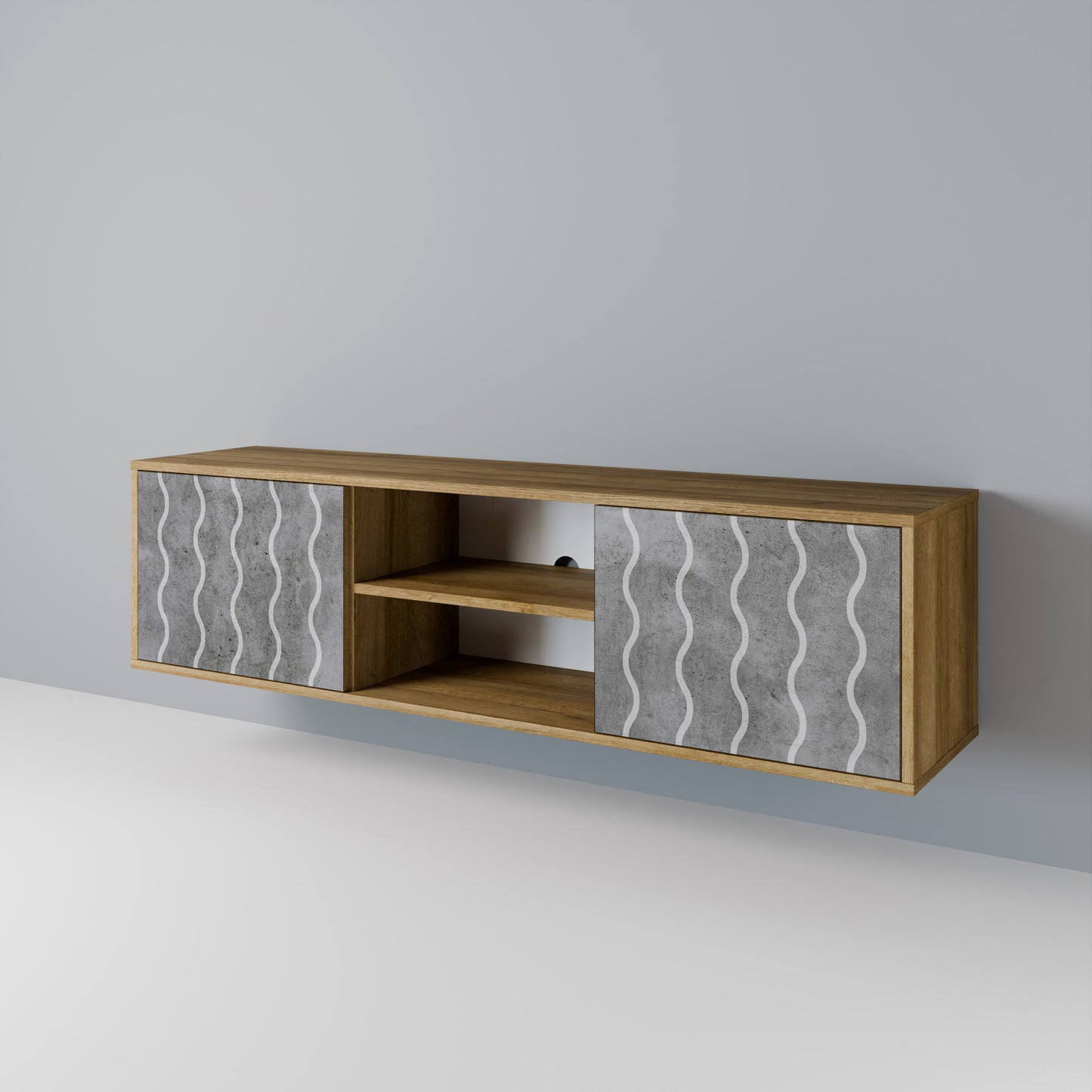 Mobile TV WAVES OF CONCRETE a 2 ante in effetto rovere