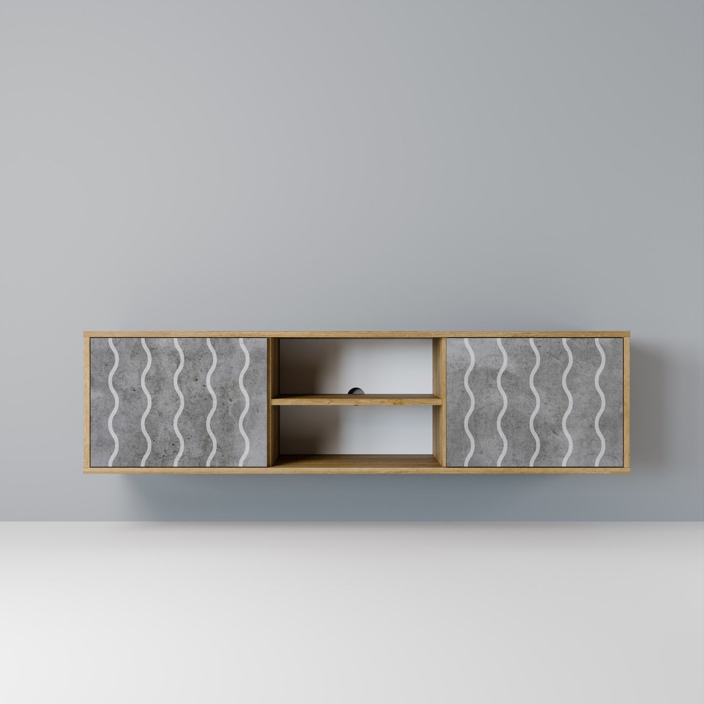Mobile TV WAVES OF CONCRETE a 2 ante in effetto rovere
