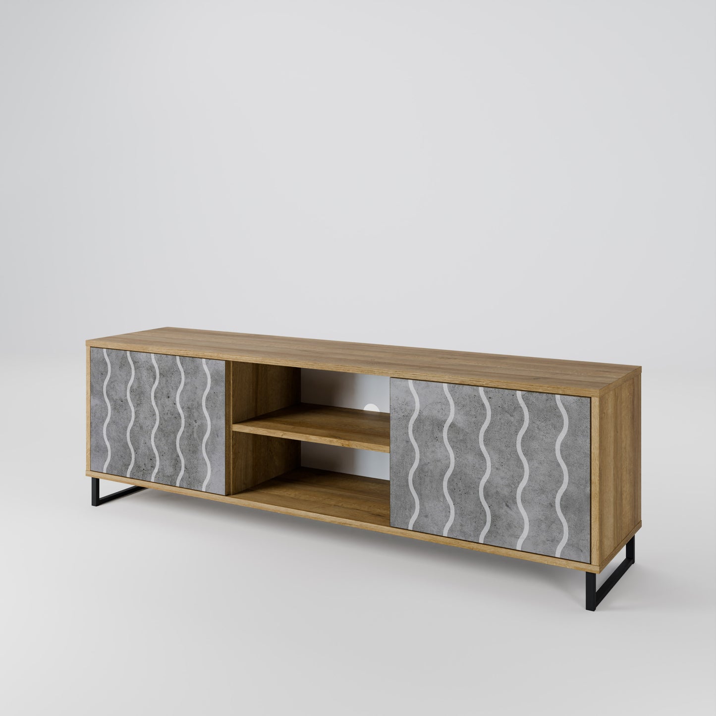 Mobile TV WAVES OF CONCRETE a 2 ante in effetto rovere