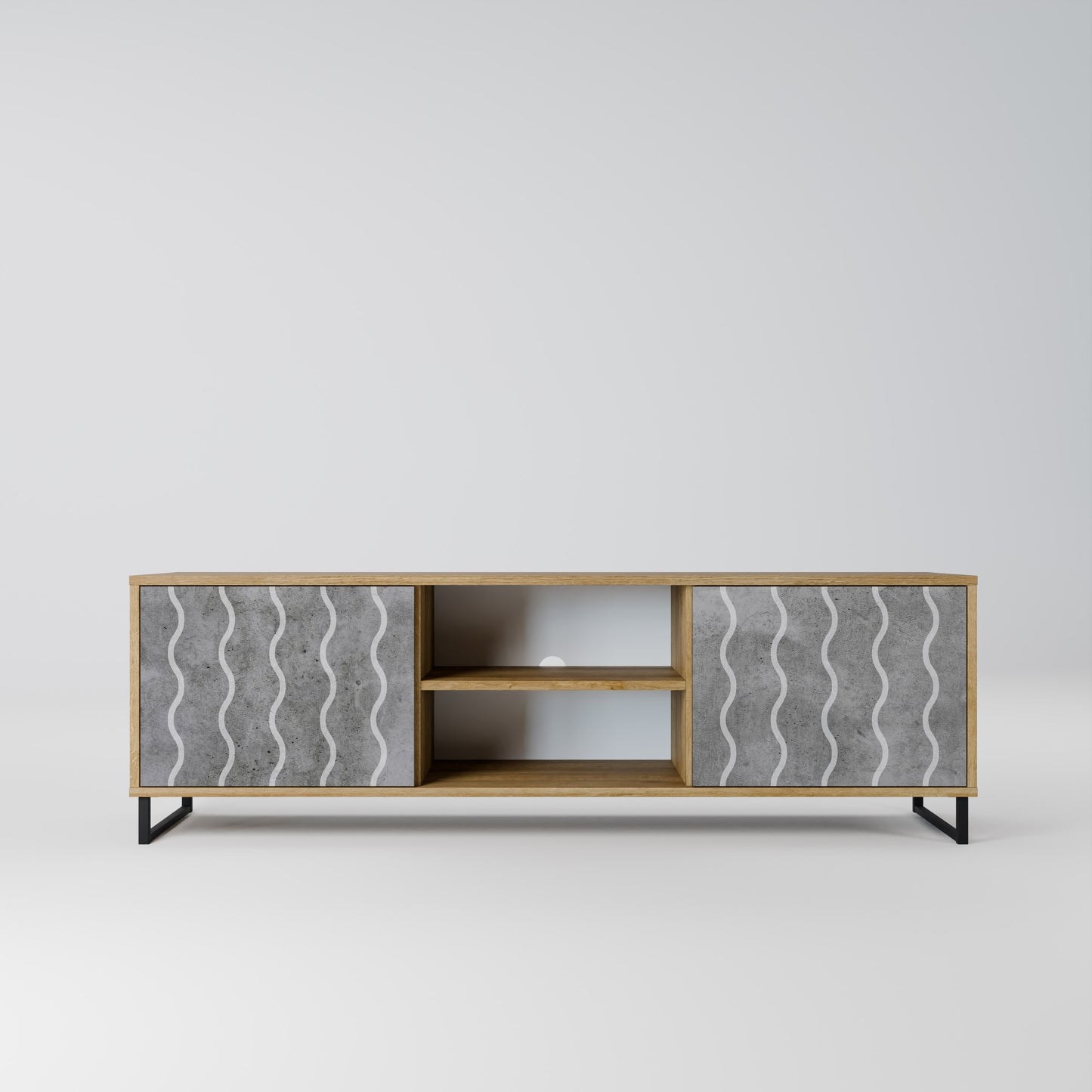 Mobile TV WAVES OF CONCRETE a 2 ante in effetto rovere