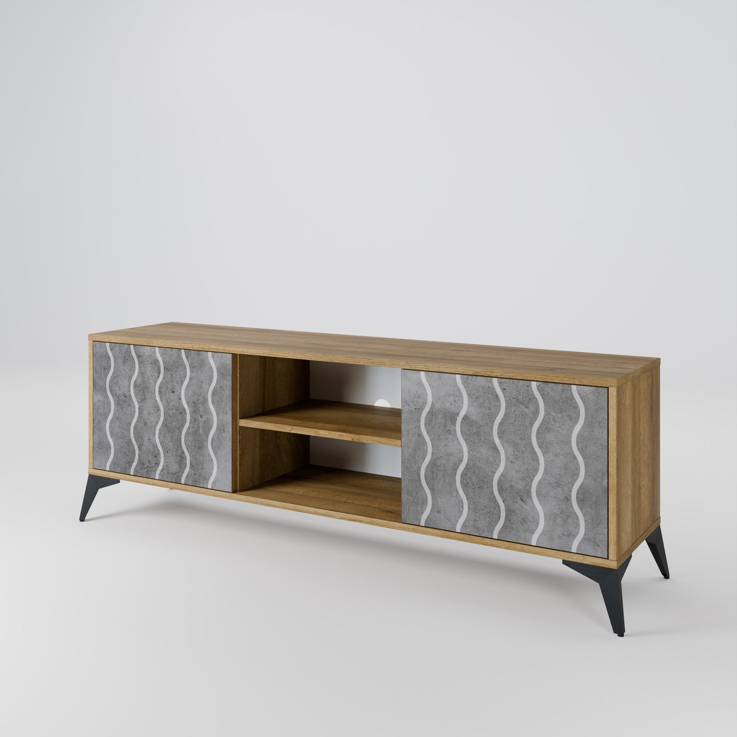 Mobile TV WAVES OF CONCRETE a 2 ante in effetto rovere