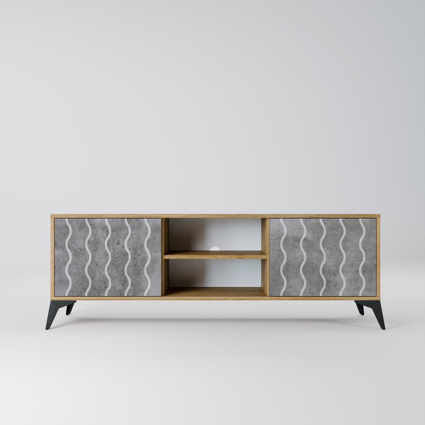 Mobile TV WAVES OF CONCRETE a 2 ante in effetto rovere