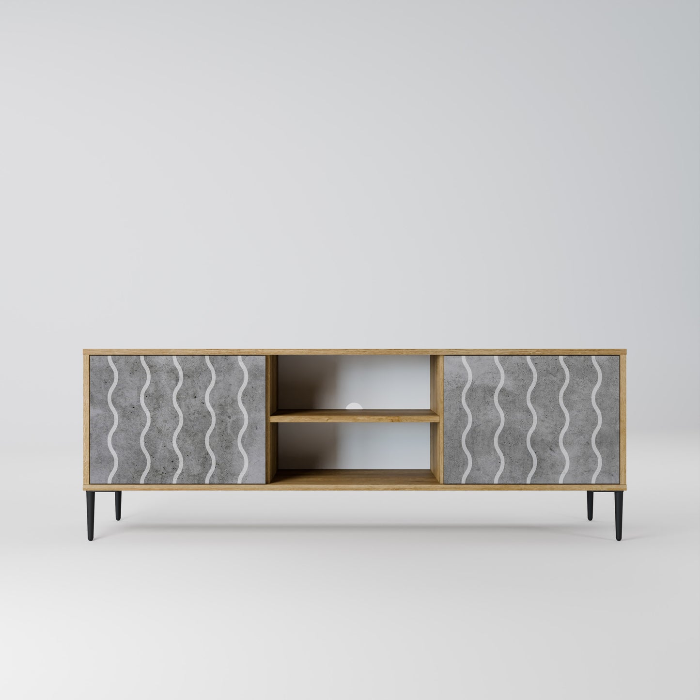 Mobile TV WAVES OF CONCRETE a 2 ante in effetto rovere