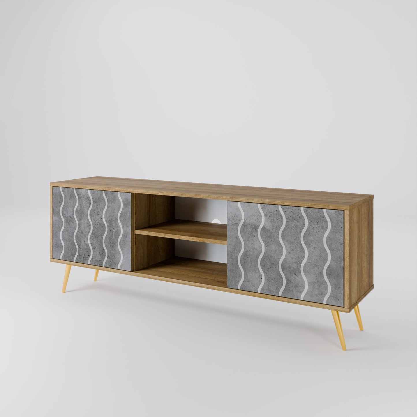 Mobile TV WAVES OF CONCRETE a 2 ante in effetto rovere