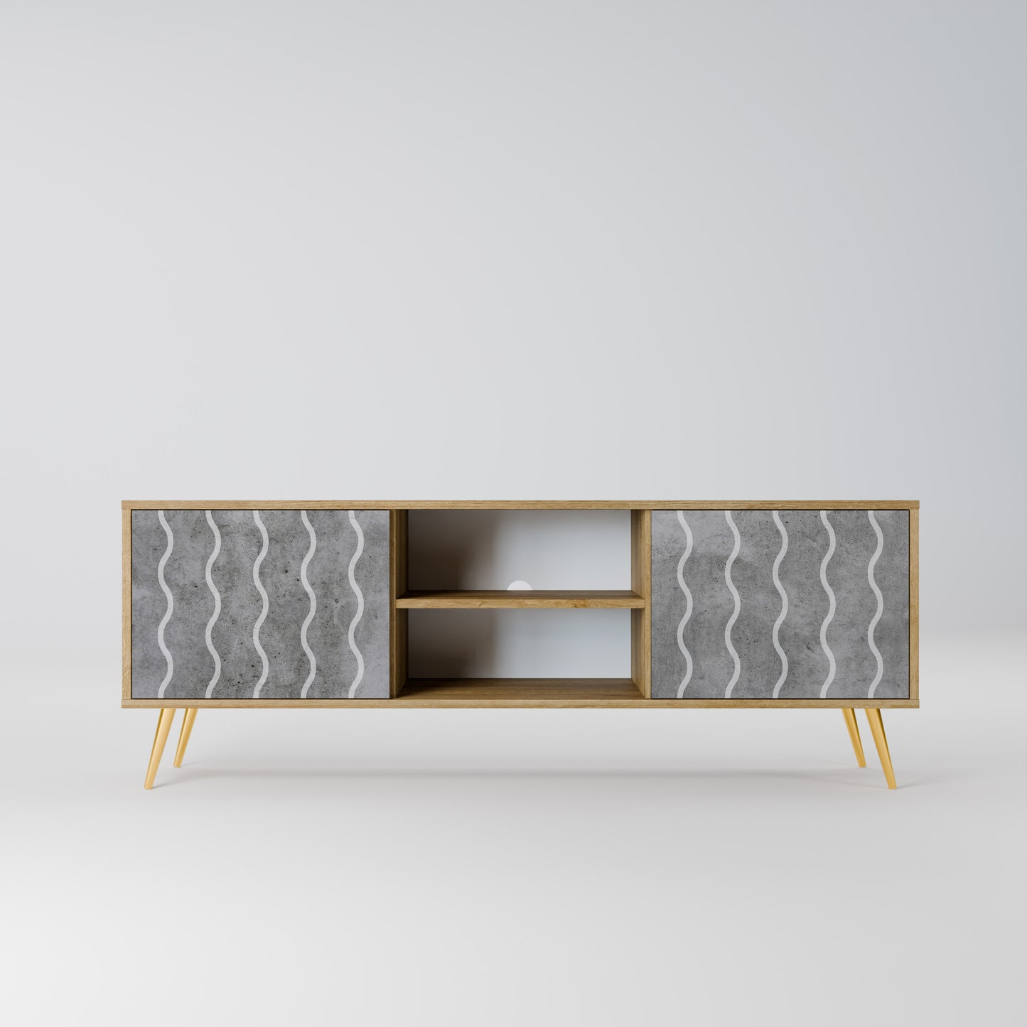 Mobile TV WAVES OF CONCRETE a 2 ante in effetto rovere