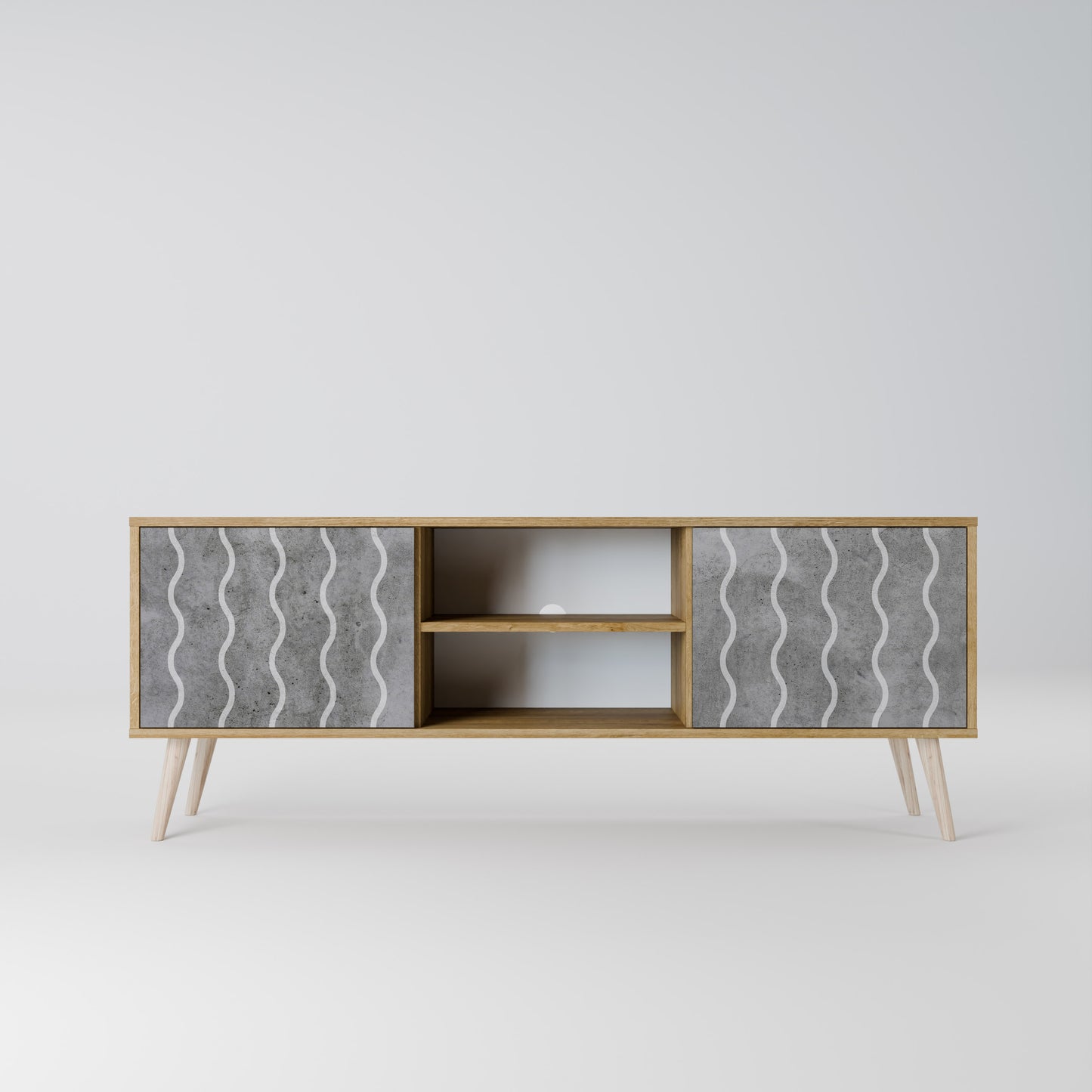 Mobile TV WAVES OF CONCRETE a 2 ante in effetto rovere