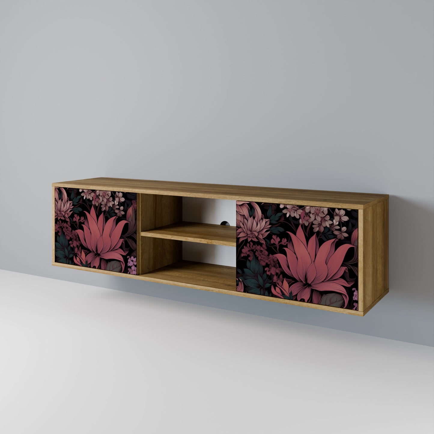 Mobile TV a 2 ante FLORAL WHISPER in effetto rovere