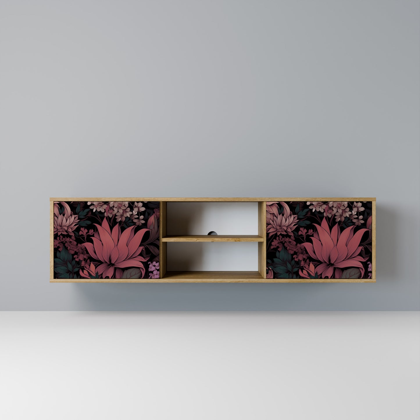 Mobile TV a 2 ante FLORAL WHISPER in effetto rovere