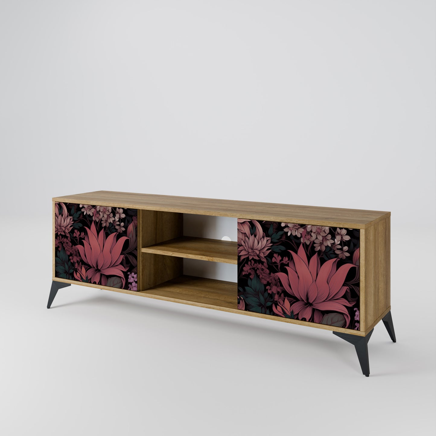 Mobile TV a 2 ante FLORAL WHISPER in effetto rovere